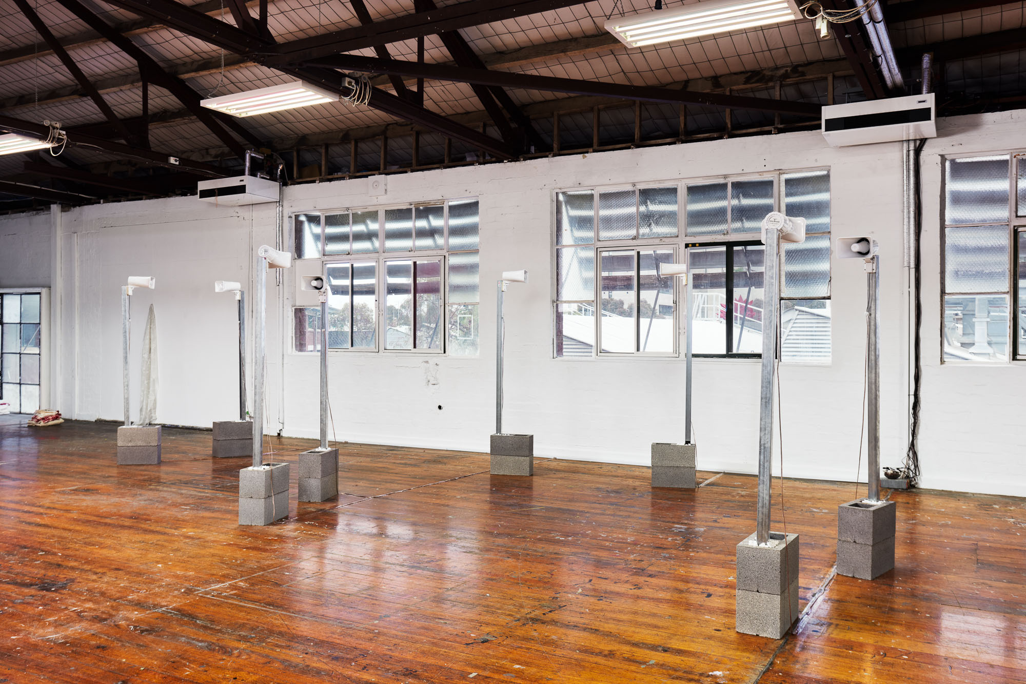 Install image of Tom Goodman's artworks titled Grey Goose loosen me, It turns out I was wrong, The moss of the earth, Harmony
